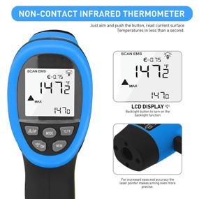 img 2 attached to 🌡️ BTMETER BT-985B Laser Temperature Gun Pyrometer, -58~2480℉(-50~1360℃) High Temperature Meter, 16:1 Distance Spot Ratio Industrial Infrared Thermometer Tester for Furnace, Smelting (NOT for Measuring Human Body Temperature)