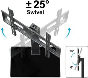 img 3 attached to 📺 Universal Swivel TV Stand: Adjustable Height, Supports 37-70 Inch Screens, Max 88lbs, Tempered Glass Base, VESA 600x400mm