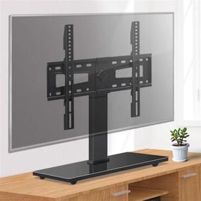 img 2 attached to 📺 Universal Swivel TV Stand: Adjustable Height, Supports 37-70 Inch Screens, Max 88lbs, Tempered Glass Base, VESA 600x400mm