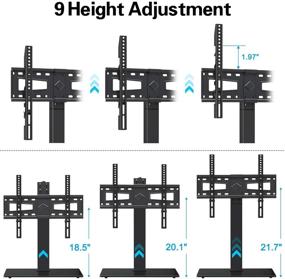 img 1 attached to 📺 Universal Swivel TV Stand: Adjustable Height, Supports 37-70 Inch Screens, Max 88lbs, Tempered Glass Base, VESA 600x400mm