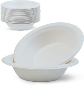 img 4 attached to Green Earth 12 oz 125-Count Compostable Bowls, Natural Bagasse Fiber, Everyday 🌍 Eco-Friendly Tableware - Biodegradable & Disposable - Round Shape - Microwave-Safe - Gluten-Free