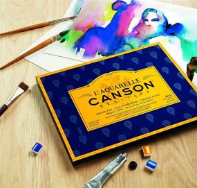 img 2 attached to 🎨 Canson Heritage Watercolour Pad, Glued on 4 Sides, 20 Sheets, Fine Grain - Ideal for Artists, Fine Grain 31 x 41 cm