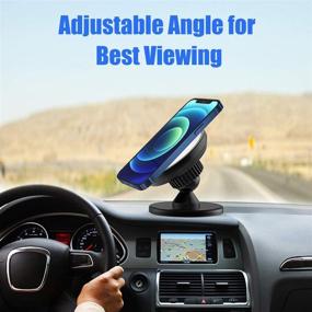 img 1 attached to 📱 360 Degree Rotation Magsafe Car Mount Holder with VHB Adhesive Base for iPhone 12/iPhone 12 Pro/iPhone 12 Pro Max/iPhone 12 Mini - Hands-Free Dashboard Phone Stand Mount