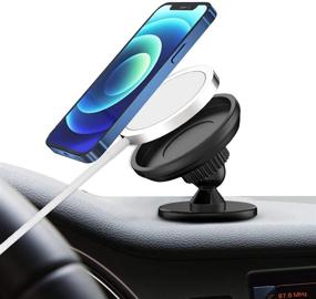 img 4 attached to 📱 360 Degree Rotation Magsafe Car Mount Holder with VHB Adhesive Base for iPhone 12/iPhone 12 Pro/iPhone 12 Pro Max/iPhone 12 Mini - Hands-Free Dashboard Phone Stand Mount