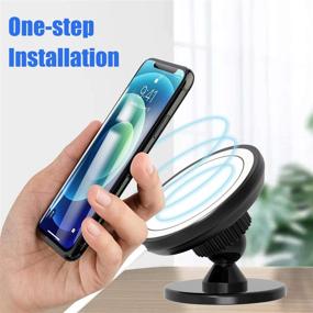 img 2 attached to 📱 360 Degree Rotation Magsafe Car Mount Holder with VHB Adhesive Base for iPhone 12/iPhone 12 Pro/iPhone 12 Pro Max/iPhone 12 Mini - Hands-Free Dashboard Phone Stand Mount