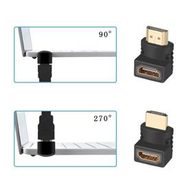 img 3 attached to 🔌 ELUTENG 90-градусный адаптер HDMI (6 штук) мужской разъём на женский HDMI, коннектор 4K, 270-градусный удлинитель под прямым углом для телевизора, проектора, Blu-ray плеера, DVD, жесткого диска, компьютерного комбо - конвертер HDTV типа L (улучшенное СЕО).