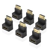 🔌 eluteng 90-градусный адаптер hdmi (6 штук) мужской разъём на женский hdmi, коннектор 4k, 270-градусный удлинитель под прямым углом для телевизора, проектора, blu-ray плеера, dvd, жесткого диска, компьютерного комбо - конвертер hdtv типа l (улучшенное сео). логотип