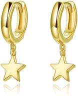 sterling silver huggie hoop earrings with spike star ear cuff - delicate & minimalist earrings logo