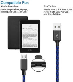 img 2 attached to 🔌 Кабель для зарядки Micro USB длиной 6 футов для планшета Kindle Fire HD HDX 7 8 10 - Быстрая зарядка для Xbox One S/X/Elite, Playstation 4 Dualshock 4, PS4 Pro/Slim, Samsung S7/S6/S4/J7/J3, Note 5/4 LG Moto, Huawei, Android