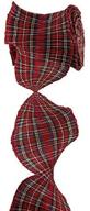 pleated plaid check wired ribbon logo