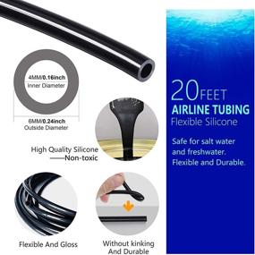 img 3 attached to 🐠 20 Feet of Mounts Sea Brothers Silicone Airline Tubing – Professional Standard for Aquarium Air Pump Accessories, with Check Valves, Suction Cups, and Connectors (Assorted Colors) – 3/16-Inch