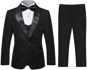 img 4 attached to 🤵 Dapper Delight: Tuxedo Festive Pieces for Boys' Wedding Attire