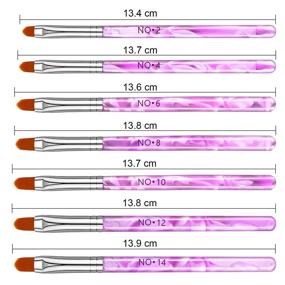 img 3 attached to Универсальный набор из 7 кистей NICEMOVIC для ногтей для геля UV, акрила и нейл-арт – улучшите рисование и дизайн ногтей с помощью премиум кистей