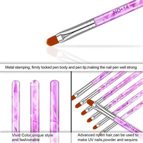 img 2 attached to Универсальный набор из 7 кистей NICEMOVIC для ногтей для геля UV, акрила и нейл-арт – улучшите рисование и дизайн ногтей с помощью премиум кистей