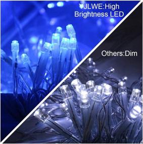 img 2 attached to 🔮 Waterproof 11ft 96 LED Blue Fairy Light String Curtain - YJLWE Window Curtain String Light for Wedding Christmas Party, Holiday Garden, Patio, Bedroom, Outdoor & Indoor Wall Decoration, Flashing Lights with 8 Modes