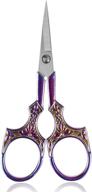 🌈 bihrtc 4.5 inch scissors: sharp small scissors for embroidery, sewing, craft, art work - stainless steel european vintage floral scissor shears - rainbow scissors logo