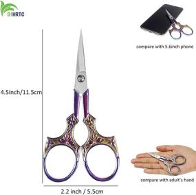 img 3 attached to 🌈 Bihrtc 4.5 Inch Scissors: Sharp Small Scissors for Embroidery, Sewing, Craft, Art Work - Stainless Steel European Vintage Floral Scissor Shears - Rainbow Scissors