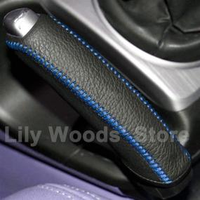 img 3 attached to Enhance Your Honda Civic: JI Loncky Black Genuine Leather Handbrake Cover for Old Civic Si (2006-2011)