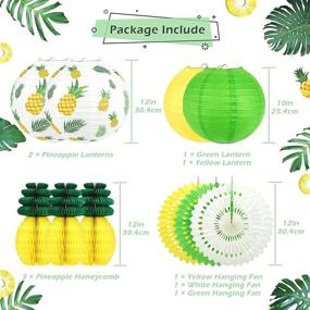 img 3 attached to Vibrant Pineapple Party Decorations: Stunning Paper Fans & 🍍 Honeycomb Lanterns for a Perfect Summer Hawaiian Luau Beach Party!