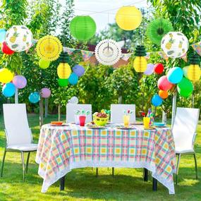 img 2 attached to Vibrant Pineapple Party Decorations: Stunning Paper Fans & 🍍 Honeycomb Lanterns for a Perfect Summer Hawaiian Luau Beach Party!