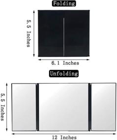 img 3 attached to 🔆 Tri-Fold Car Visor Mirror: LECAMEBOR HD Universal Sun Visor Cosmetic Mirror for Enhanced Multi-Angle Vision