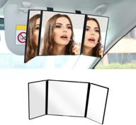 🔆 tri-fold car visor mirror: lecamebor hd universal sun visor cosmetic mirror for enhanced multi-angle vision logo