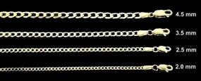 img 1 attached to 💎 High-Quality 10k Yellow Gold Hollow C-Link Bracelet/Anklet - Women's Jewelry 3.5 mm