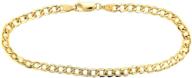 💎 high-quality 10k yellow gold hollow c-link bracelet/anklet - women's jewelry 3.5 mm логотип