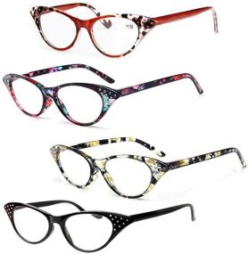 img 3 attached to Chic and Stylish Viseng Cat Eye Reading Glasses for Women - 4 Pack +2.5 Strength