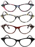 chic and stylish viseng cat eye reading glasses for women - 4 pack +2.5 strength logo