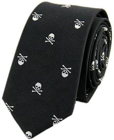 img 1 attached to 👔 Polyester Tie Crossbones Necktie - Stylish Men's Accessories for a Dapper Look