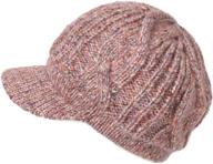 warm winter hat: jeff & aimy women's 100% wool knit visor beanie newsboy cap for cold weather logo