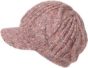 img 4 attached to Warm Winter Hat: Jeff & Aimy Women's 100% Wool Knit Visor Beanie Newsboy Cap for Cold Weather