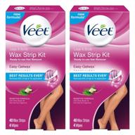 ✂️ veet cold wax strips for legs and body hair removal - pack of 2, 40 ct logo