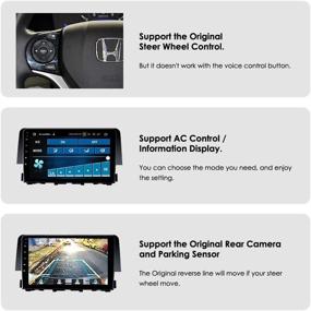 img 2 attached to 🚗 Upgraded Android 10 Car Audio Stereo 2G+64G for Honda Civic 2016 2017 2018 - Bluetooth GPS Navigation Radio Music Video Player with Multimedia Touchscreen Head Unit