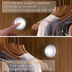 img 1 attached to Dream Master 5 Pack LED Battery-powered Wireless Night Light Stick Tap Touch Lamp Stick-on Push Light Set - Perfect for Closets, Cabinets, Counters, or Utility Rooms - Cordless Touch Light (Batteries Not Included)