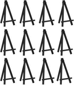 img 4 attached to 🖼️ eBoot Set of 12 Mini Wood Display Easels - 6.25 Inch, Black