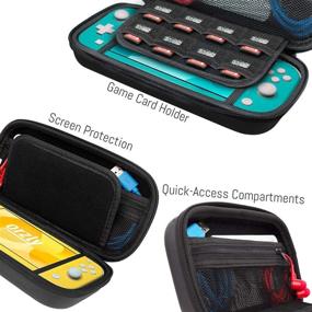 img 2 attached to 🎮 Orzly Portable Carry Case for Nintendo Switch Lite - Travel Storage Solution for Switch Lite Games & Accessories [Solid Black]