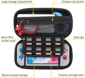 img 1 attached to 🎮 Orzly Portable Carry Case for Nintendo Switch Lite - Travel Storage Solution for Switch Lite Games & Accessories [Solid Black]