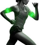 enhance safety with 2pcs led sports armband 🟢 - green reflective bracelet for cycling, jogging, and more! logo