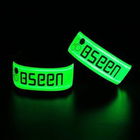 img 1 attached to Enhance Safety with 2pcs LED Sports Armband 🟢 - Green Reflective Bracelet for Cycling, Jogging, and More!