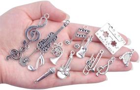 img 1 attached to 🎵 Hendevl Music Notes Charm: Alloy Multistyle Pendant Connectors for DIY Jewelry Making - 100g