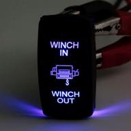 waterproof rocker switch with blue led for winch and light control - 7pin spdt (on) off (on) logo