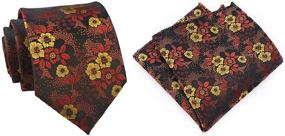 img 4 attached to 🧔 Stylish Boys' Accessories: Brown Hanky Orange Petal Necktie Collection