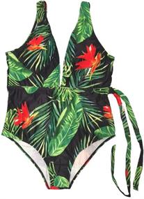 img 2 attached to COMAIS One Piece Swimwear Chiffon Swimsuit