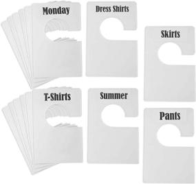 img 4 attached to 👕 TraGoods 16-Pack White Clothing Rack Size Dividers with 60 Labels (1 Inch) and 16 Large Blank Labels, Large Rectangular Clothing Closet Dividers in Pearl White