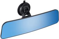 🔍 enhance safety with 12'' large anti glare rear view mirror - universal frameless inside rearview blue mirror for car, boat, truck, suv, van - panoramic wide angle mount on windshield logo