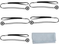 chromlives 5 pack lens cap leash: prevent lens cap loss with cleaning cloth β compatible with canon/nikon/sony/panasonic/fujifilm dslr cameras and more logo