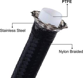 img 3 attached to 🔥 High Performance 6AN PTFE E85 Hose: Braided Fuel Injection Line - 10FT Nylon Stainless Steel (Hose Inner Diameter: 0.315 Inch) - Black