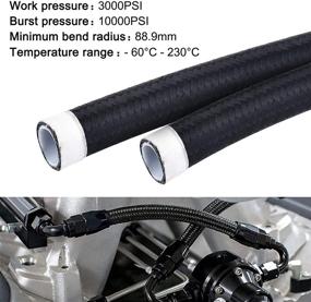 img 1 attached to 🔥 High Performance 6AN PTFE E85 Hose: Braided Fuel Injection Line - 10FT Nylon Stainless Steel (Hose Inner Diameter: 0.315 Inch) - Black